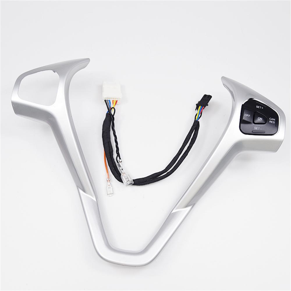 Blue Steering Wheel Frame Panel Cover Decorative+Right Cruise Button For Ford