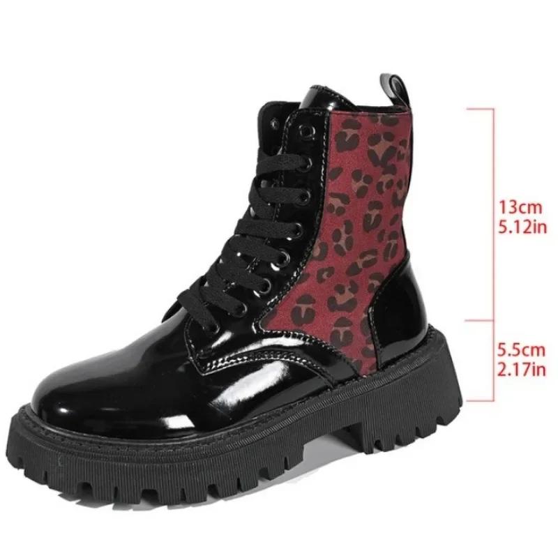 Women Shoes 2026 Winter New Women's Boots Fashion Leopard Print Modern Ankle Boots Trend Plus Size Shoes Botas