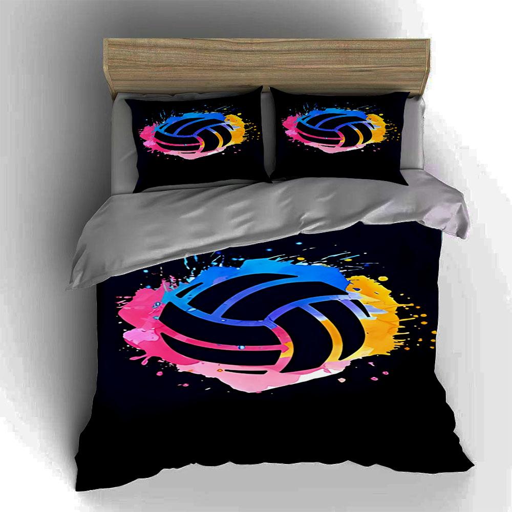 Colorful Splash Volleyball Bedding Duvet Cover Sets Duvet Covers Pillowcases Gifts (1 * Duvet Cover 2 * Pillowcases, Without Duvet Insert)