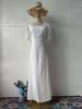 2025 Spring Fairy Style Women's Slim Tie-Up Satin Lace Dress