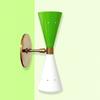 1950s Mid Century Italian Wall Vanity Sconce - 2 Bulb Wall Light - Brass Bell-Cone Shape Wall Fixture (Multicolor)