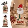 Holiday Desktop Decorations Nordic Style Wooden Christmas Ornaments, Cute Santa Claus/Snowman/Reindeer Window Display Props Figurine for