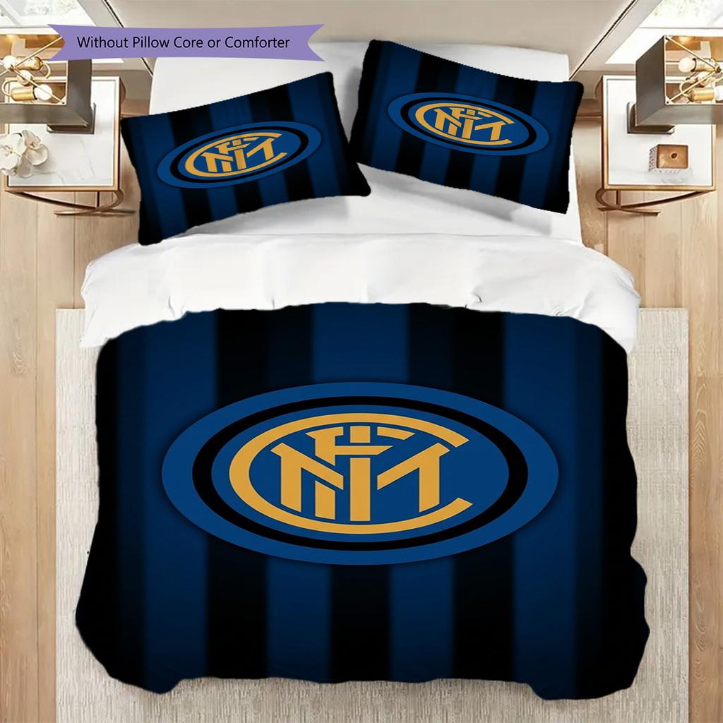 Inter Milan Legacy: Blue Black Pride Three-piece Set (1 * Duvet Cover + 2 * Pillowcase, Without Core) Bedding Set Christmas Birthday Gift
