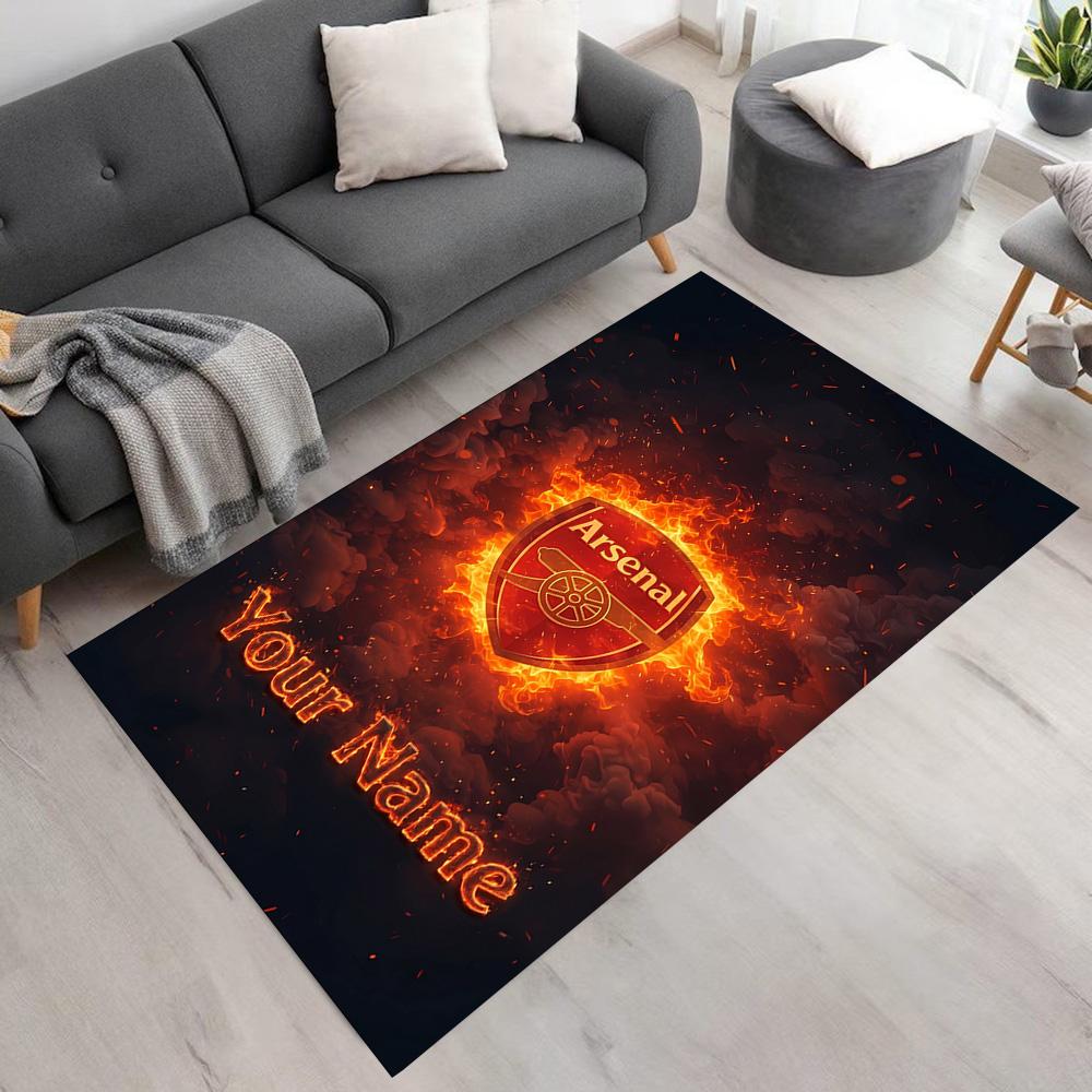 Arsenal F.c. Customize Text Area Rug Design for Balcony Living Rooms Study Room Foyer Anti-slip Rug Office Home Decor
