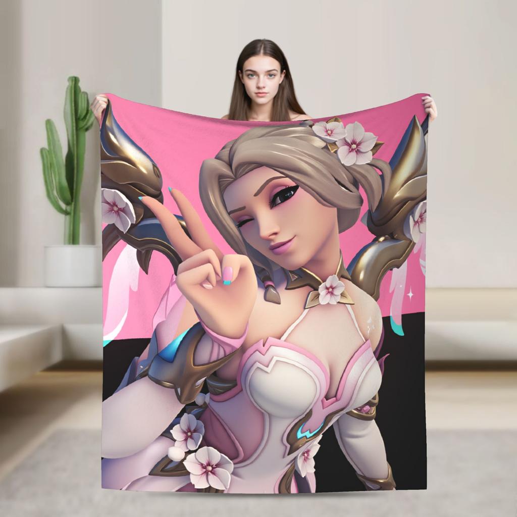 Overwatch Kiriko Blanket Quality Super Warm  Throw Blanket Winter Decorative Couch Bed Aesthetic Bedspread
