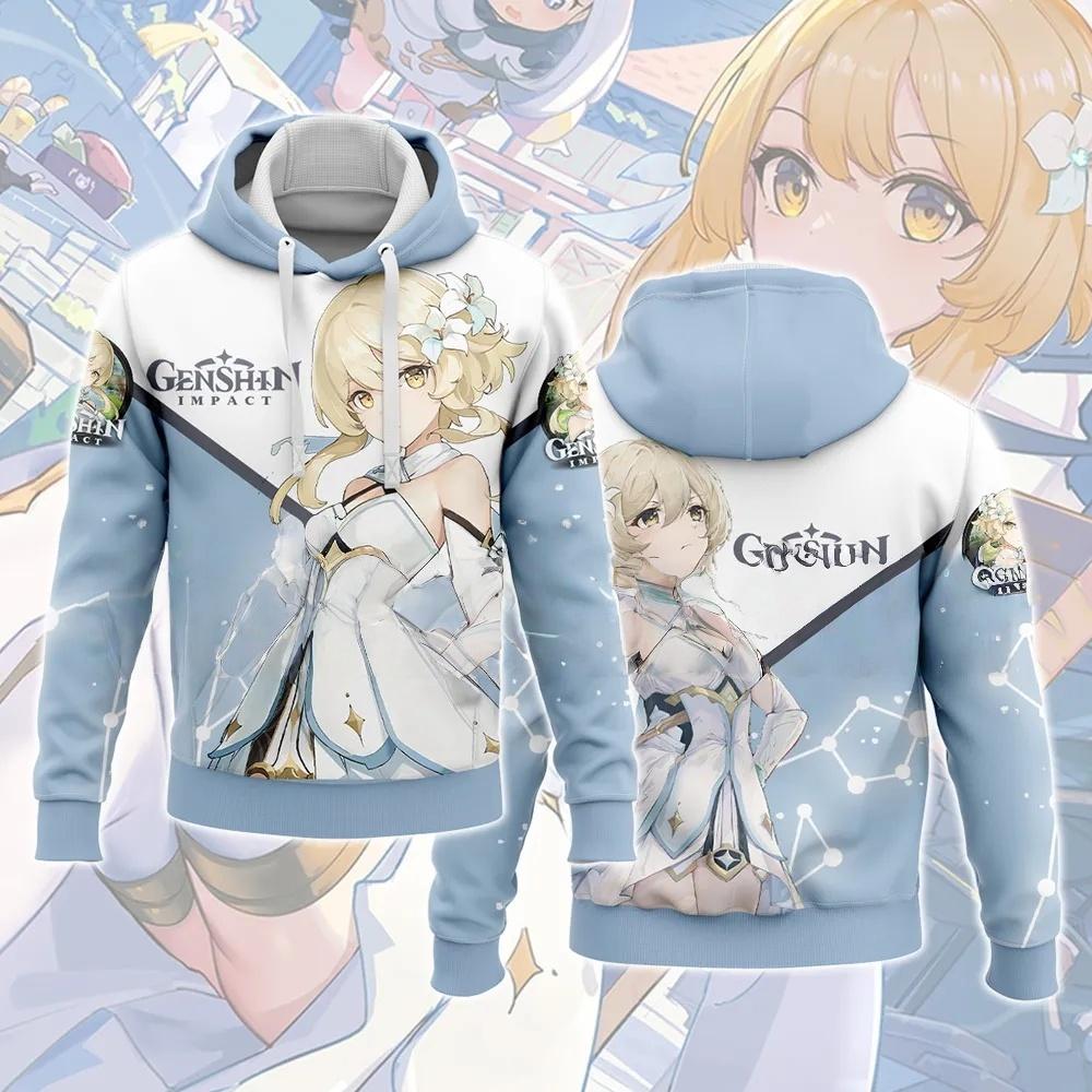 Genshin Impact Cosplay Kapucnis Pulóverek 3D Nyomtatás Kapucnis Pulóverek Férfi Női Alkalmi Divat Túlméretezett Sweatshirtek Kapucnis Férfi Pulóverek Melegítő