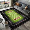 Alfombra de Dibujos Animados de Campo de Rugby Fútbol Americano 2025 para Sala de Estar Dormitorio Decoración de Sofá del Hogar, Alfombra de Área Alfombrilla Antideslizante para el Suelo