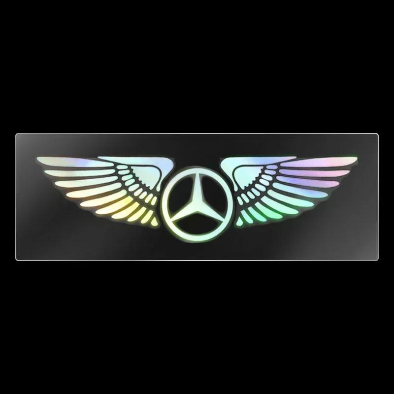 AZP2 Car Logo Angel Wings Decoration 3D Reflective Waterproof Sticker For Mercedes Benz Amg W204 W213 W205 W211 W212 W176 W205 W203