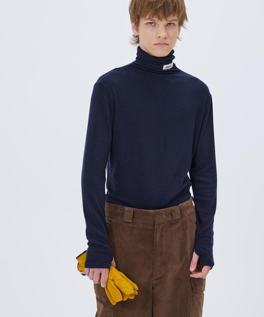 NOHANT Soft Turtleneck T-Shirt Navy