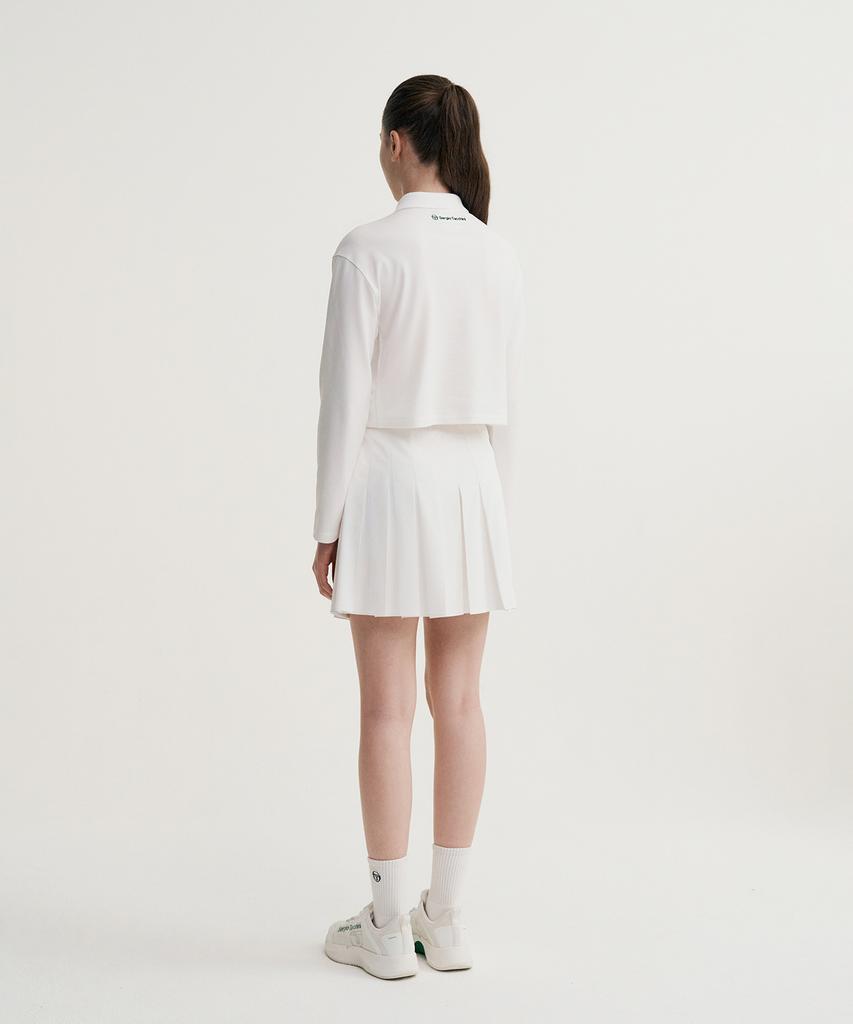 SERGIO TACCHINI W Flag Woven Mid-Length Pleated Skirt (White)