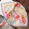 2025 Fashion 100% Nature Silk Square Scarf Women Female Foualrd Neckerchief Neck Ties Small Scarves Shawl Bandana Hijab Pashmina