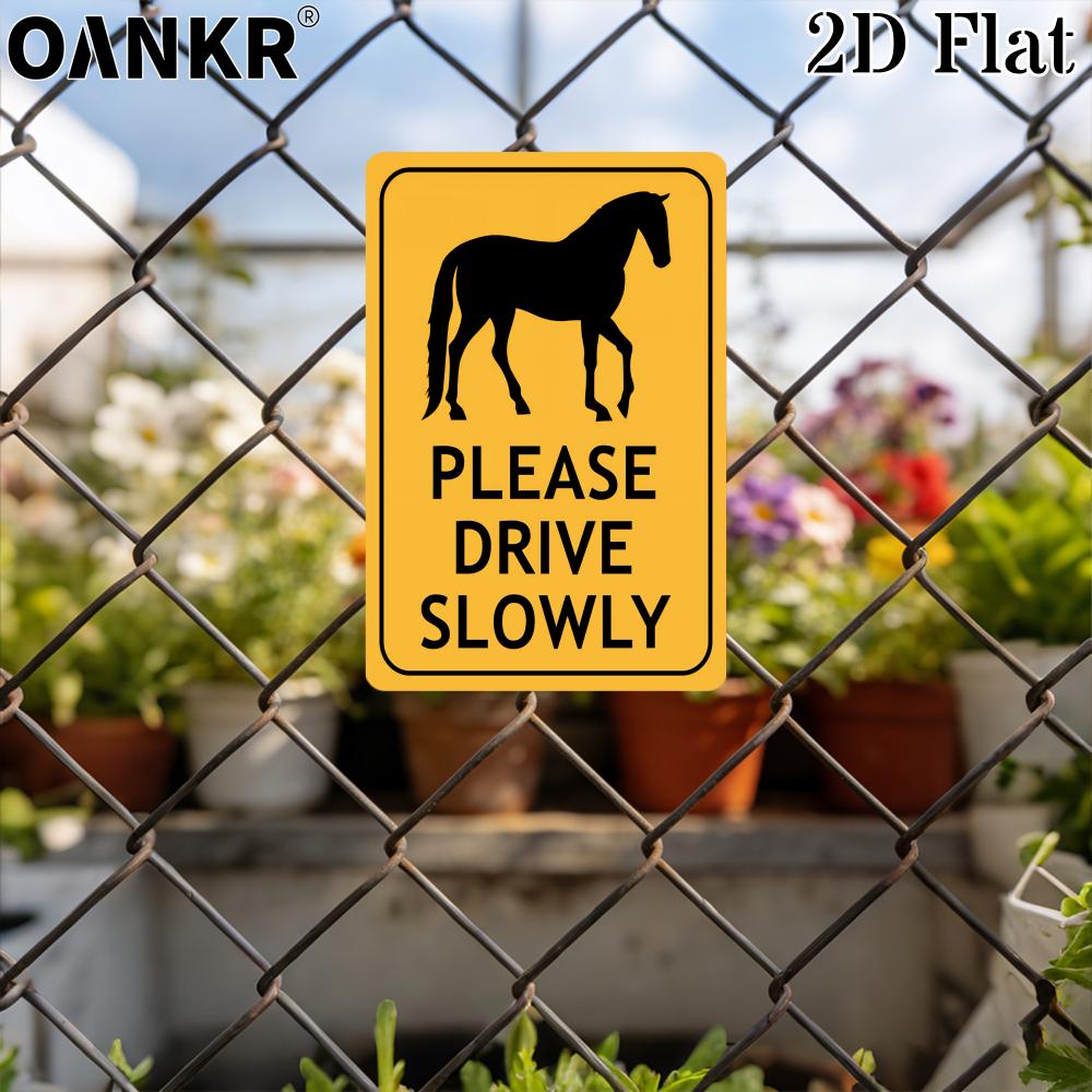 Vintage Horse Poster Metal Tin Sign Chic Please Drive Slowly Metal Signs for Garage Farm Bar Garden Home Wall Decor Plaque