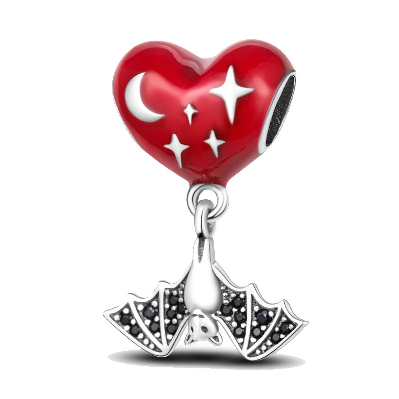 925 Silver Halloween Skull Bat Pumpkin Boutique Pendant Fit Original Bracelet Charm Beads Necklace DIY Female Jewelry