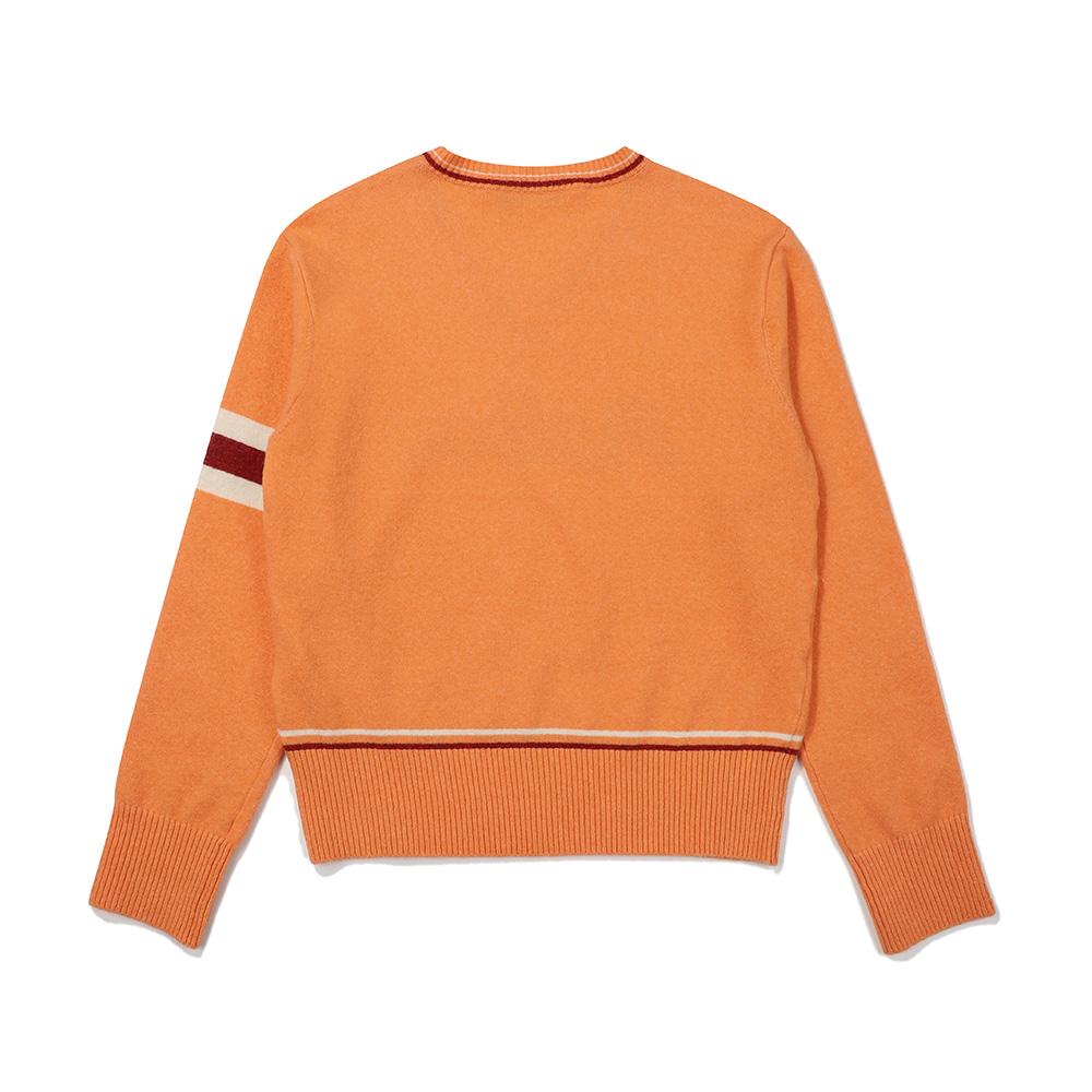 MALBON GOLF Round Neck Logo Knit Top Orange (Woman)