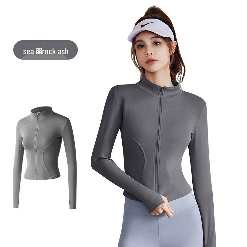 Dames Slim Fit Lange Mouwen Sportjack - Sneldrogend, Hoge Stretch, Ademend, Zonbescherming voor Yoga en Hardlopen