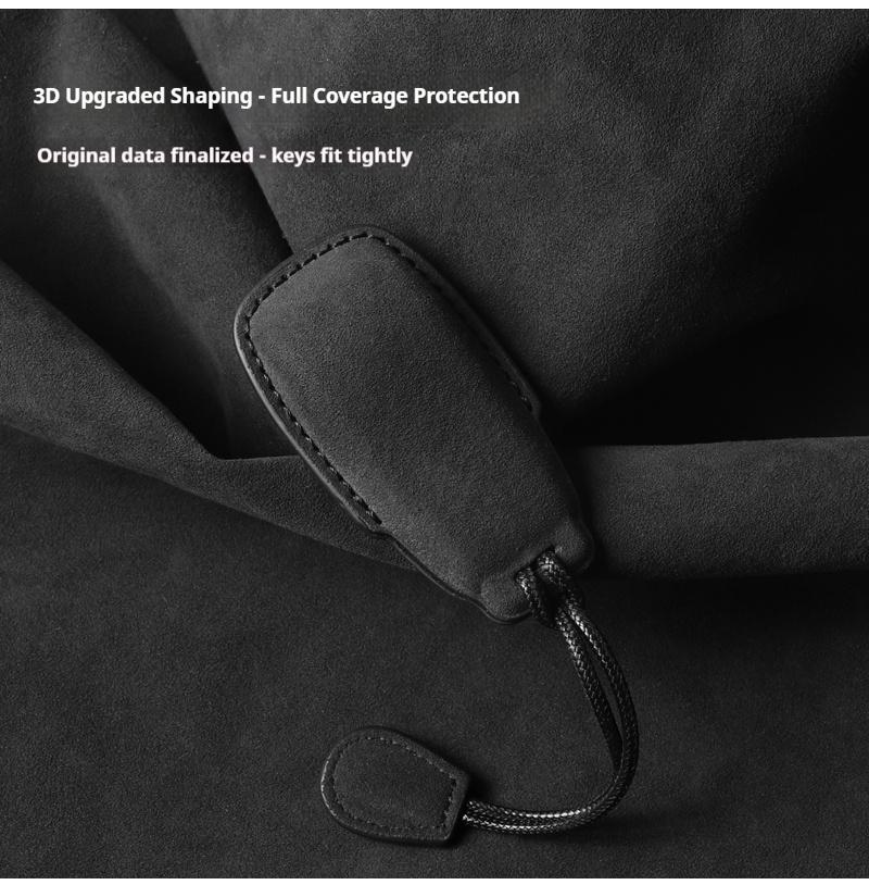 Suede Faux Leather Car Key Case Cover For Mercedes-Benz A C E S G-Class GLC CLE CLA GLA GLB W177 W205 W213 W222 AMG Keychain AC2