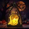 Lanterna a Candela LED di Halloween con Fiamma Tremolante, Timer Remoto