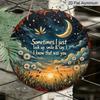 2D Flat, 1pc Round Aluminum Memorial Plaque - Vintage Starry Sky and Dandelion Design with Heartfelt Quote, Perfect for Garden, Balcony, Bedroom