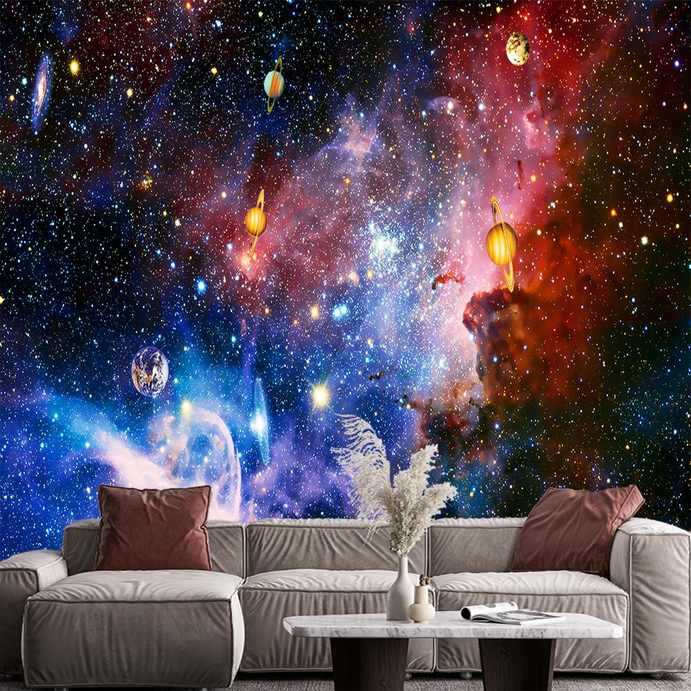 Galaxy Universe Wall Murals Starry Sky Wallpaper Large Planet Ceiling Galaxy Mural