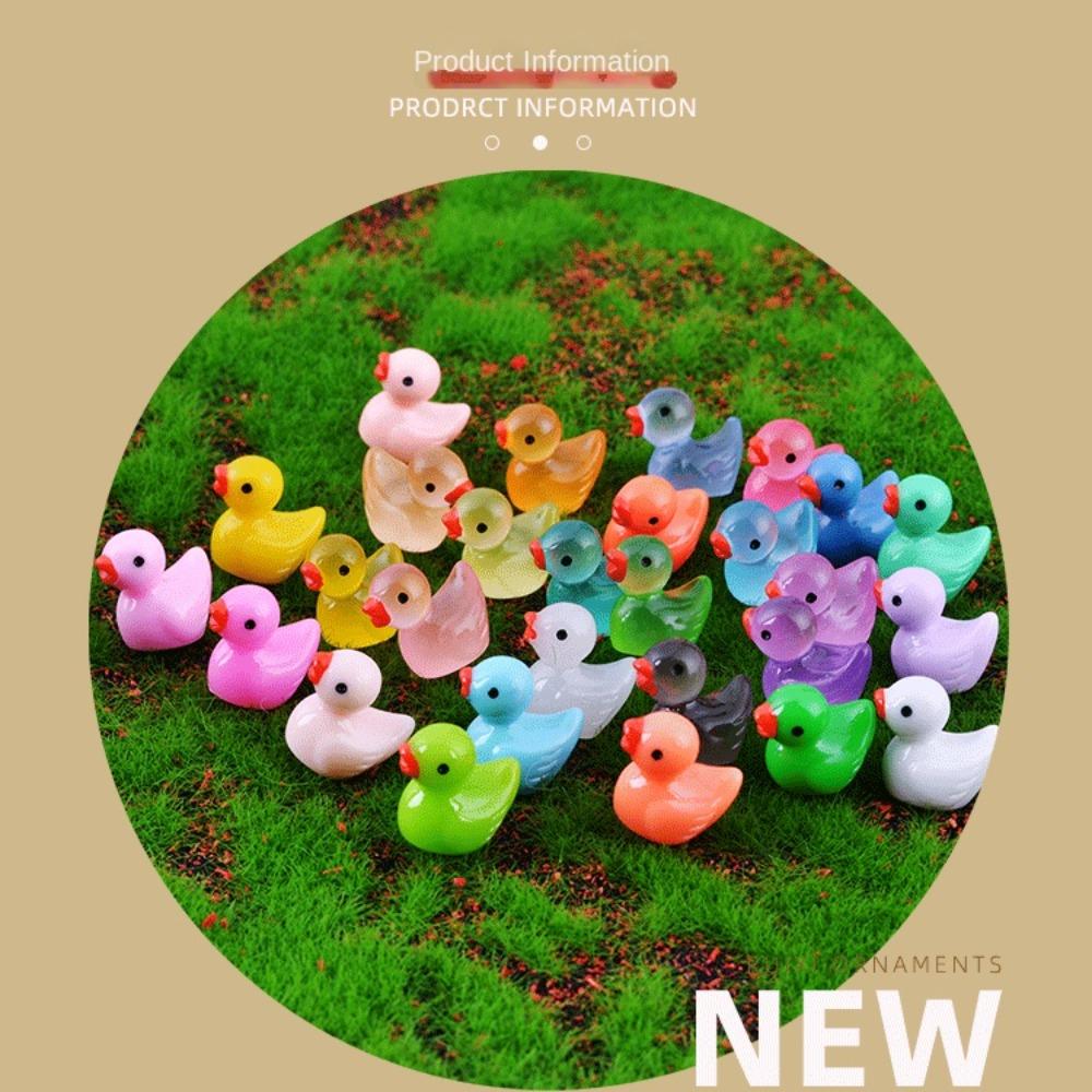 50 Stück Mini-Dekoration Gelbe Ente Harz-Accessoire Puppenhaus-Dekor Miniaturfigur Garten-Dekor