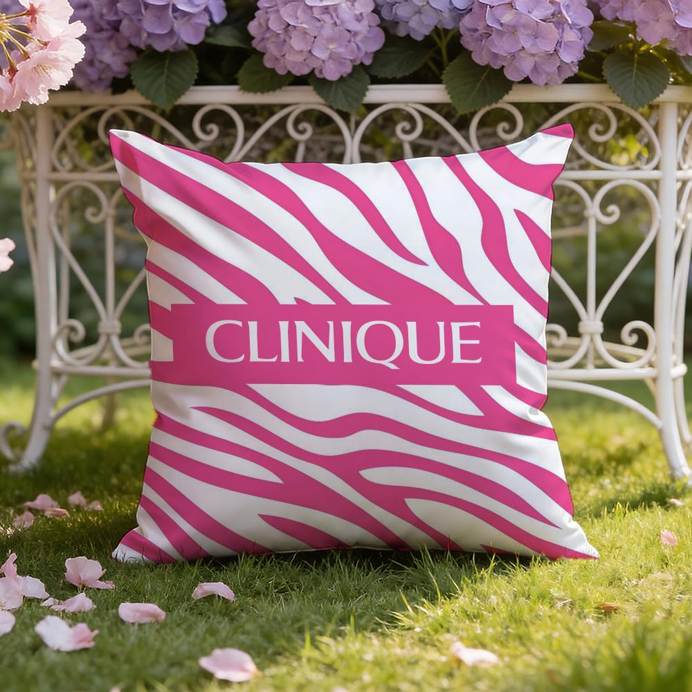 C-Cliniquees f-Fashion brand logo Cushion Cover Home & Car Dual-Scene Pillow Cover: Reversible for Premium Comfort
