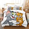 Bettbezug Bettwäsche Dreiteiliges Digitaldruck-Set Cartoon Katze und Maus Bettbezug Vierteiliges Set