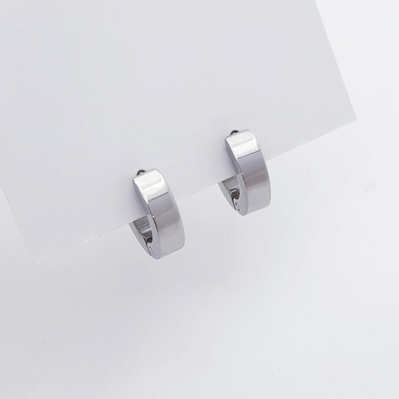 Simple Bold One-Touch Ring Surgical Earrings (1 Pair)