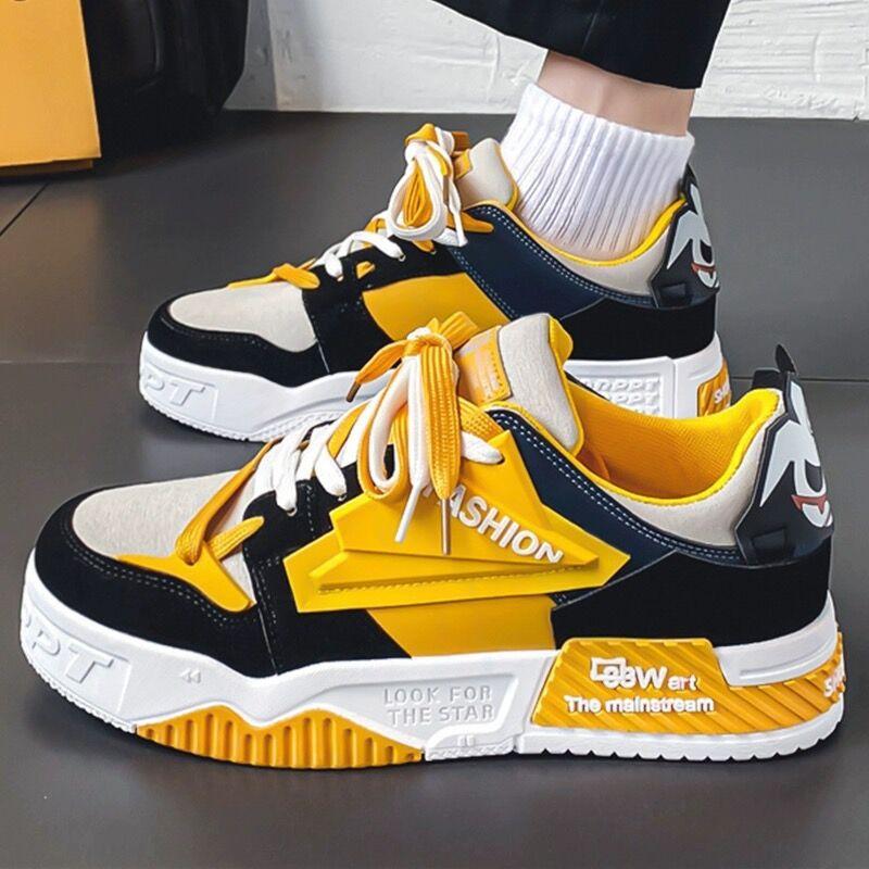Fashion Men's Patchwork Sneakers New Skateboard Shoes Outdoor Casual Running Shoes for Men Lace-up Platform Tenis Shoe Zapatillas Hombre