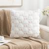 New Super Soft Fluffy Pillow Cover Bunny Bow and Daisy 18x18 In Throw Pillowcase Solid Color Pillow Case Living Room Decor