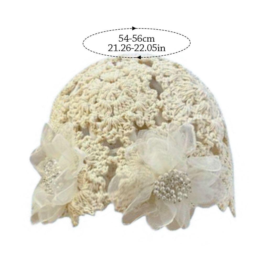 Breathable Hollowed Out Knitted Hat Flowers Lace Beret Cap Casual Summer Skullies Hat for Women