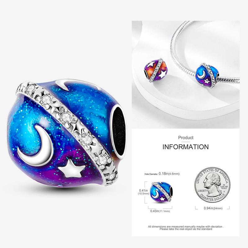 Latest In Star Moon Sun Charm Bead Elements Suitable For Pandach Authentic Bracelet Style Women Genuine Copper Pendant Piece Bead Components Jewelry