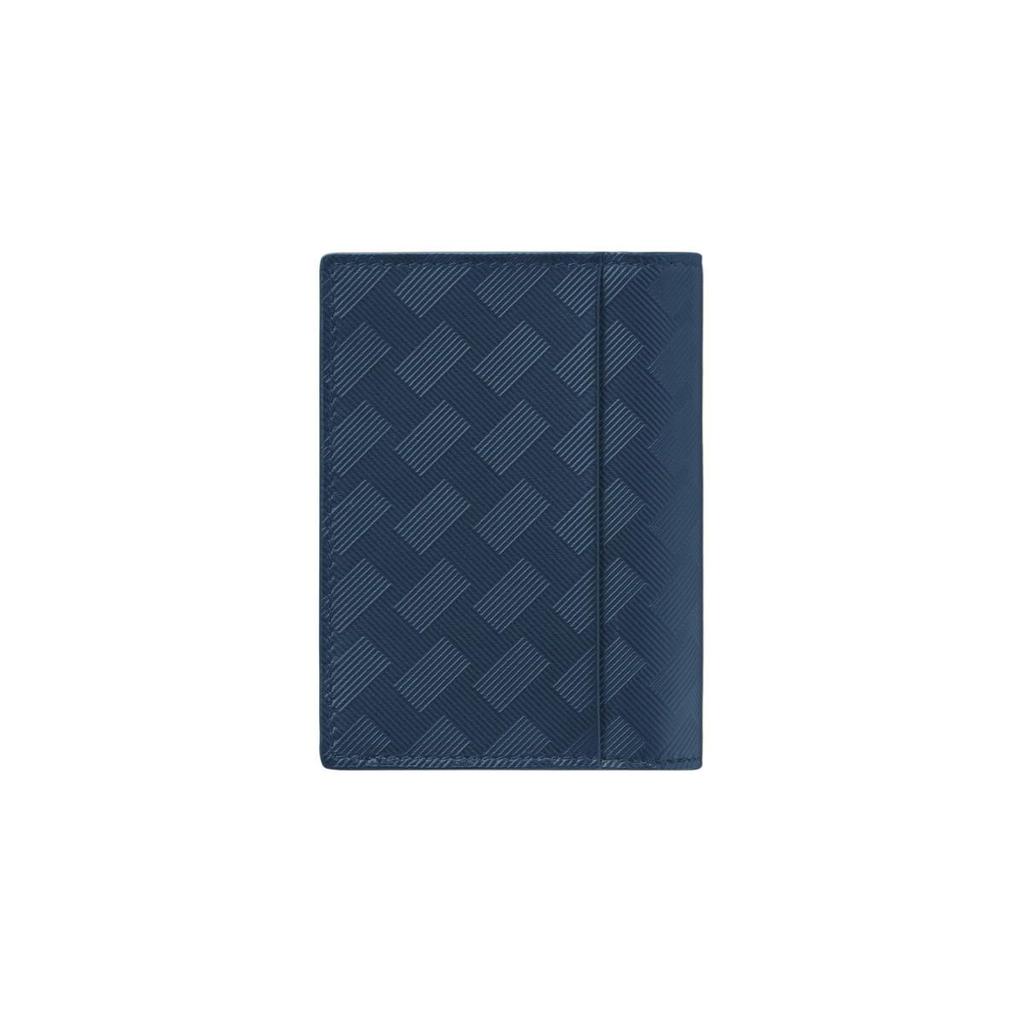 Montblanc Style 3.0 Series Hexagonal Pattern Flip Cover Four Card Slots Leather Card Holder Men Card Holder Ink-Blue 198073