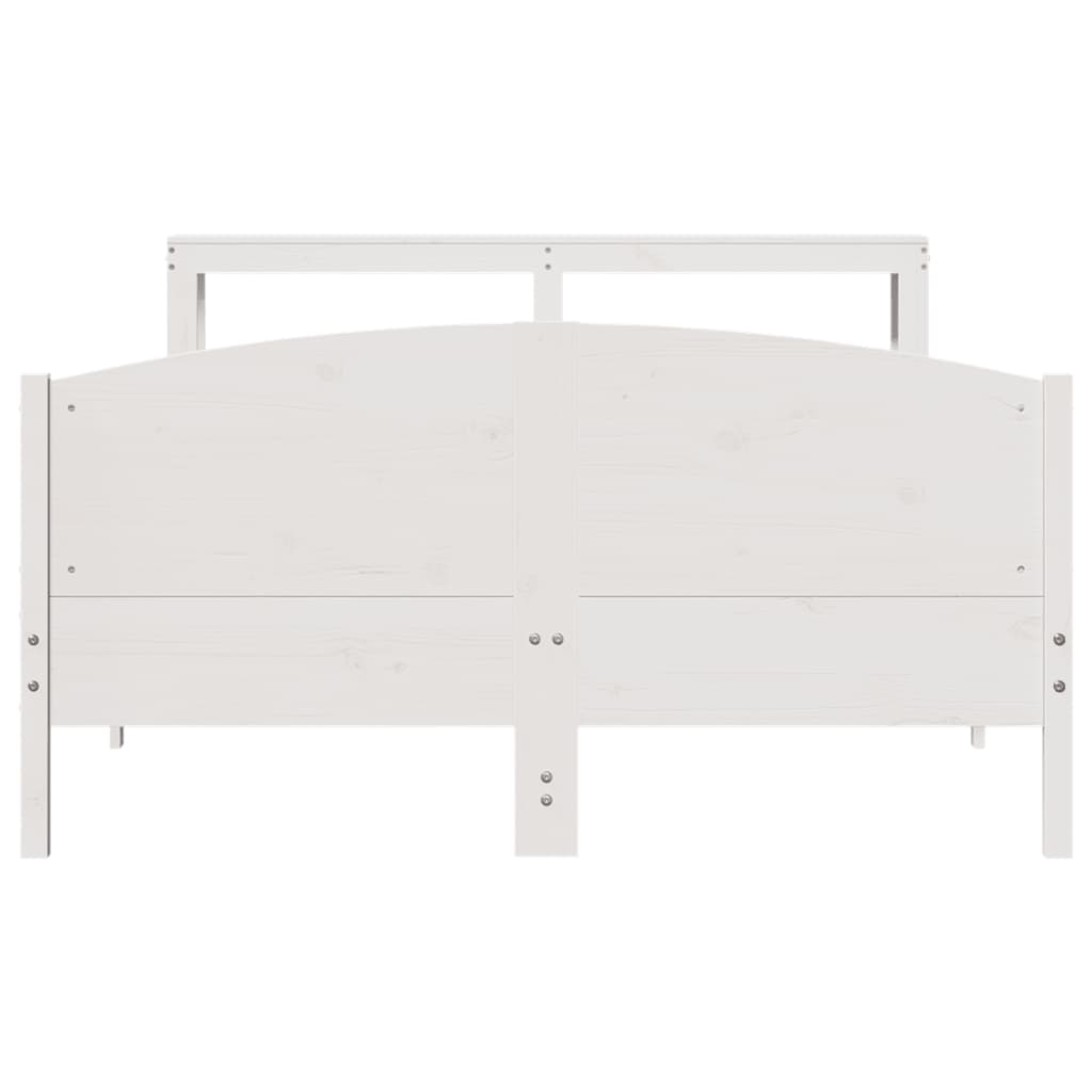 Solid Wood Bed Without Mattress White 120x190 Cm Pine Wood