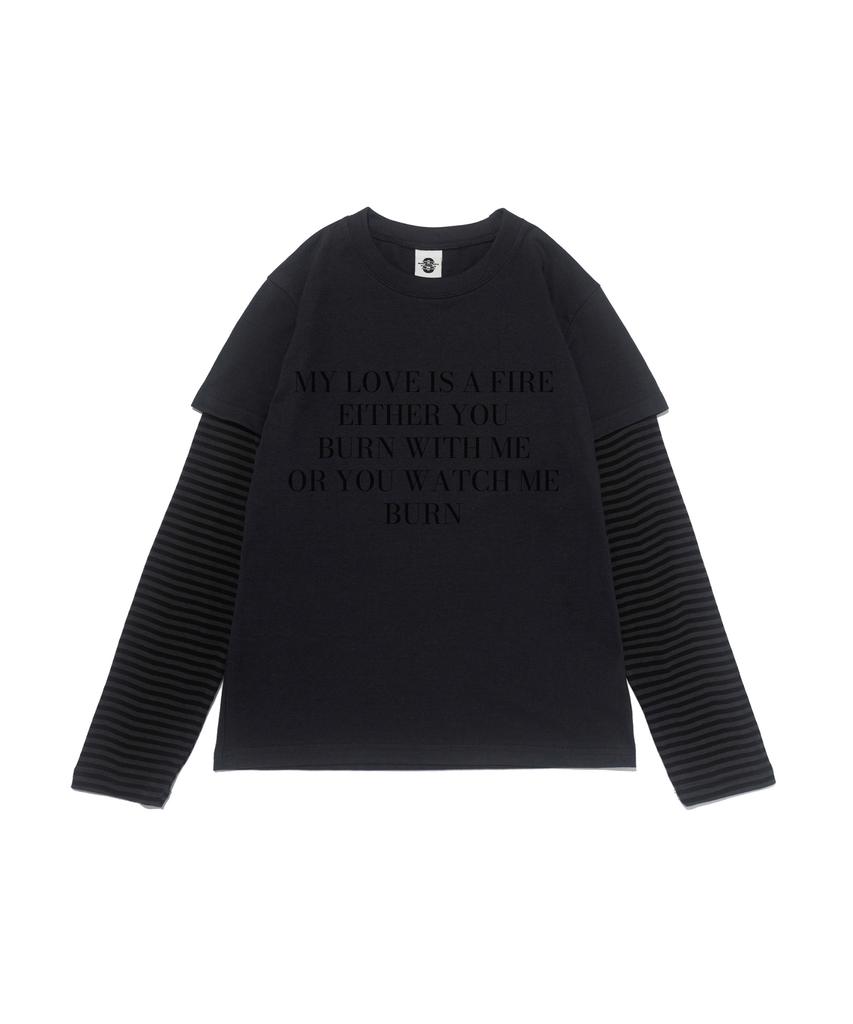 CARGOBROS FOR WOMAN Lettering Layered Long Sleeve (Charcoal)
