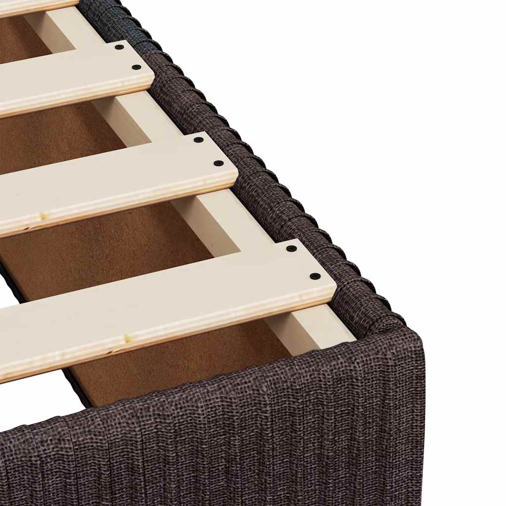 Box Spring Bed with Mattress Dark Brown 200x200 Cm Fabric