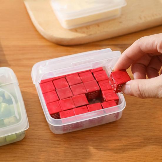 Recipient de Depozitare pentru Unt și Brânză cu Capac Flip-Top și Garnitură de Silicon, Cutie Pătrată din Plastic, Economisitor de Spațiu, Organizator pentru Păstrarea Prospețimii în Debara Bucătărie
