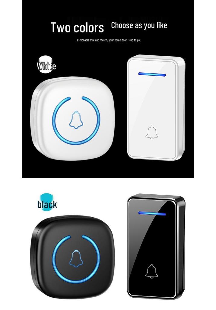 Wireless Self-Powered Home Doorbell with Long-Range Remote for Elderly - Includes One Transmitter and Two Receivers