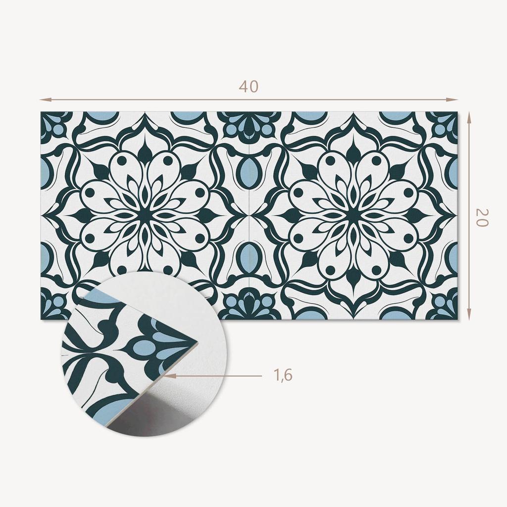Vinyl Wall Tiles for Decorating Modern Interiors Floral Mandala Pattern 10X40X20 Cm