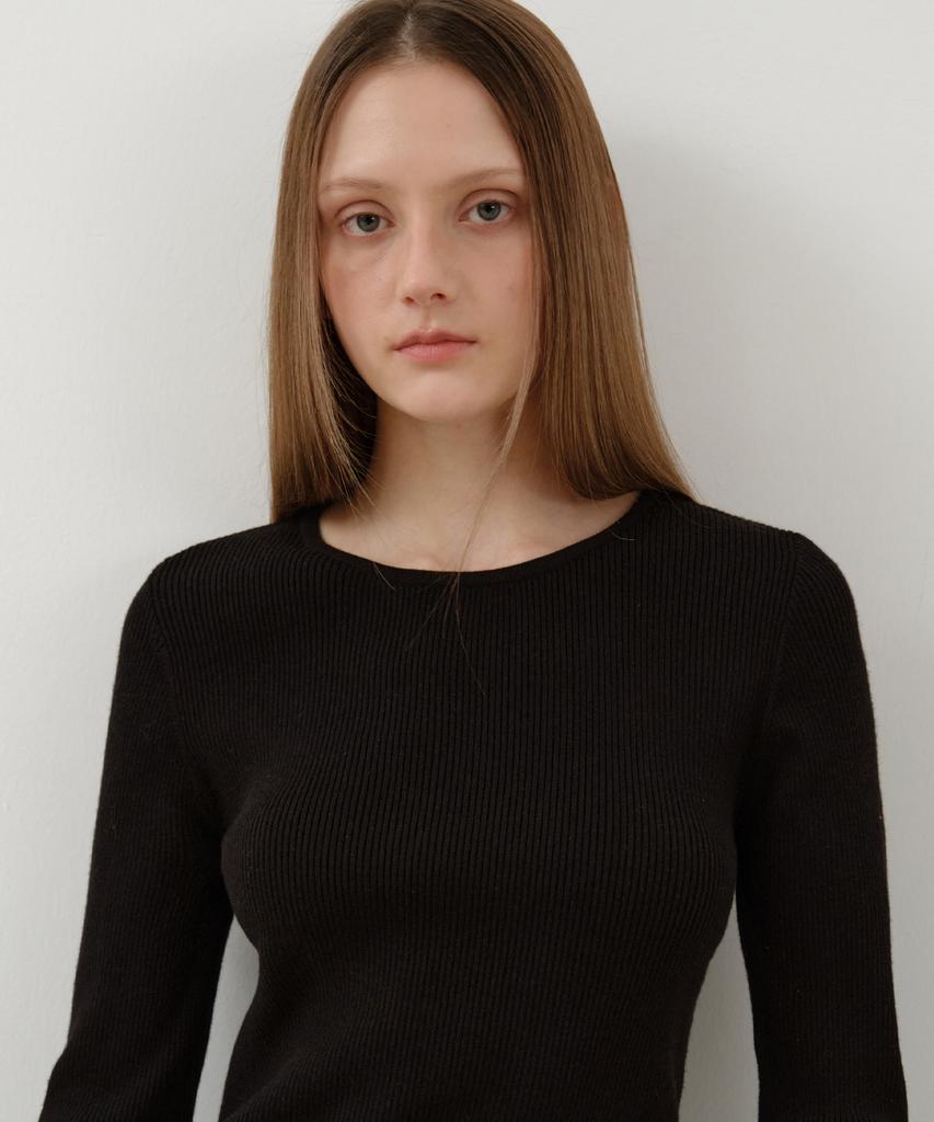 Wednesday Oasis For Woman Jane Round Neck Washable Knit_Black(Wc25-Kn34)