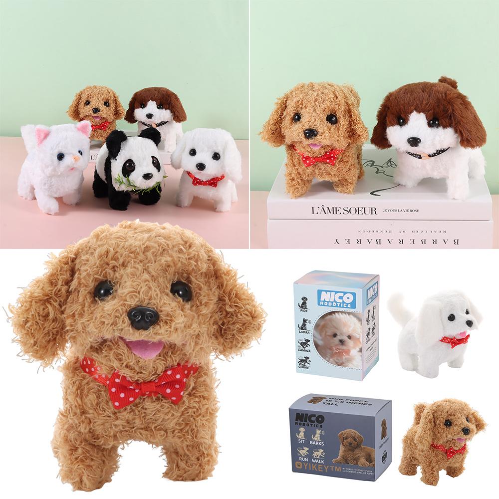 Cute Plush My Realistic Robot Puppy Walking Barking Simulated Puppy Tail Wagging Interactive Plush Robot Dog Educational Gift