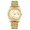 Paaruhren, Wasserdicht, Analoganzeige, Gold, Kalender, Edelstahlarmband, Quarz-Uhr - Perfektes Geschenk für Jahrestag, Weihnachten,