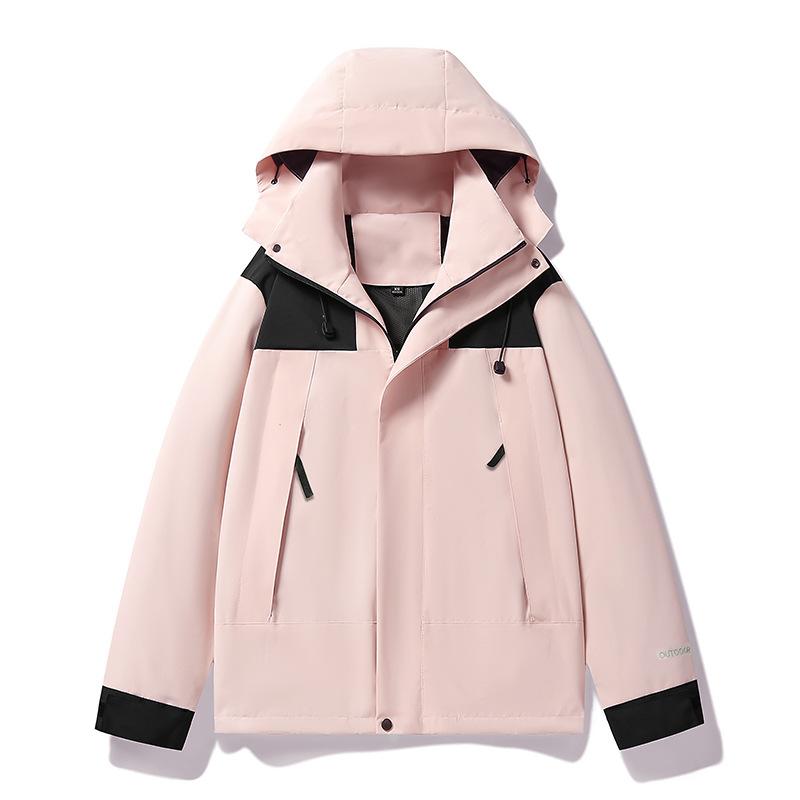 Giacca Autunnale Giacca da Uomo Impermeabile e Antivento con Cappuccio Staccabile Stesso Stile Uomo e Donna Giacca Monostrato da Uomo