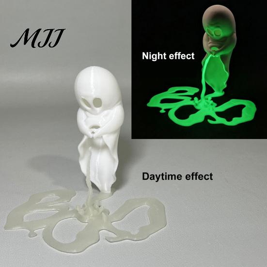 Halloween Party Supplies Funny Peeing Ghost Figurine, Spooky Statue, Unique Desk Accessories 3D Printed Luminous Tabletop Ornament, Joke Gift Glow In