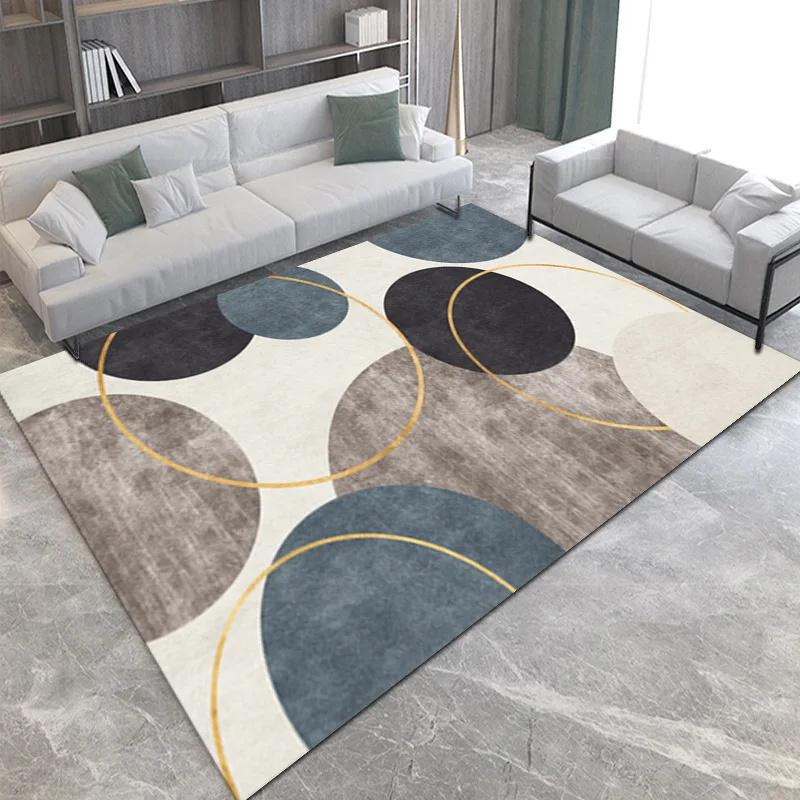 Modern Geometric Dirt Resistant Carpet Large Living Room Rug Simple Light Luxury Bedroom Carpet All Spread