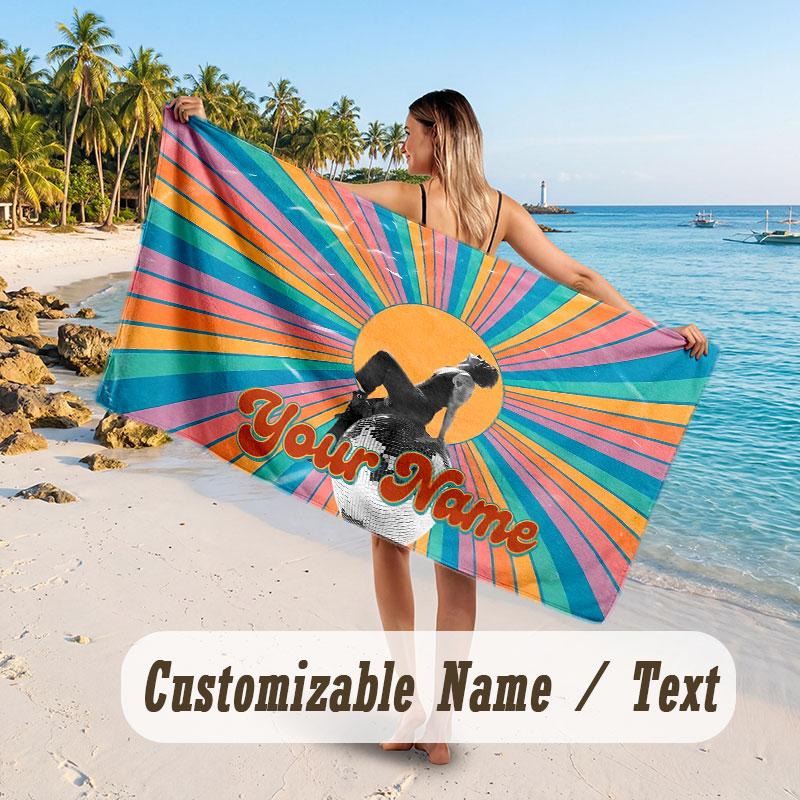 Custom Name Large Beach Towel,Harry Styles Quick Absorbent Towel For Outdoor Travel Poolside
