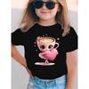 Summer Fashion Girls' Short-Sleeved T-Shirt Cartoon Pattern Print Casual Versatile