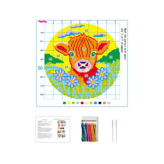 Embroidery Starter Kit for Beginners Cross Stitch Set with Floral Animal Landscape Patterns Pre-Printed Fabric Threads Needles Instructions DIY