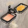 Soap Box Wall-mounted Soap Holder Bathroom Shelves Without Holes Aluminum Draining Creative Bathroom Suction Cups Home