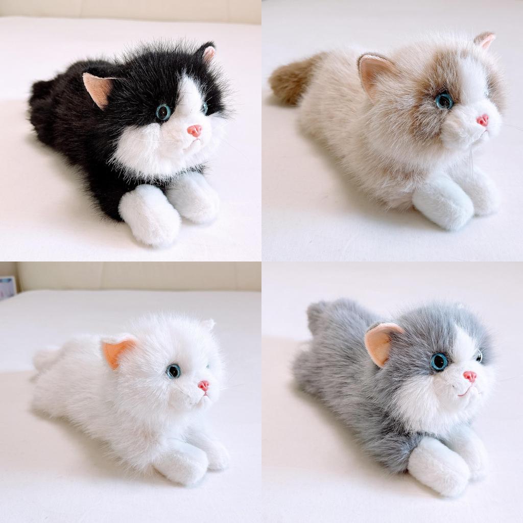 Plush Cat Toy With Bow Shaped Lace Decoration For Children Gift