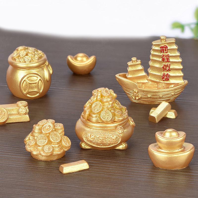 Feng Shui Auspicious Fa Cai Money Tree Gold Ingot Bag Lucky Fortune Spring Festi